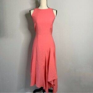 NWT Ann Taylor Coral  Asymmetrical Flowy Flare Dress
